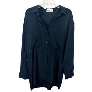 Babaton Black utility style 100% Silk shirt